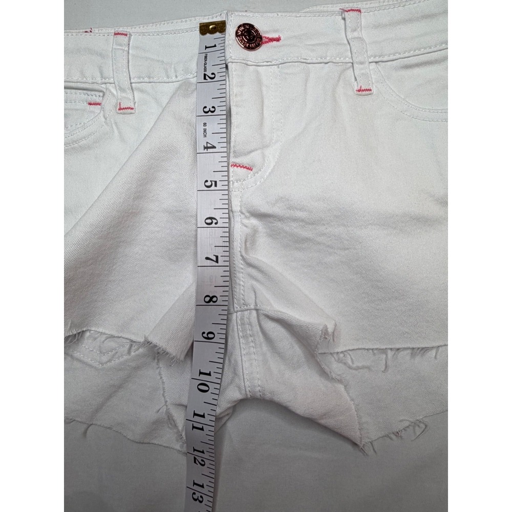 True Religion Joey Cut Off Shorts White Pink Stitch Low Rise Flap Pocket W29 NWT - Picture 16 of 16